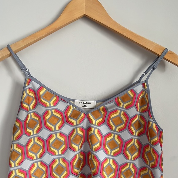 Aritzia Babaton Everly Hot Pink Soft Blue V Neck Camisole XS - Picture 4 of 13